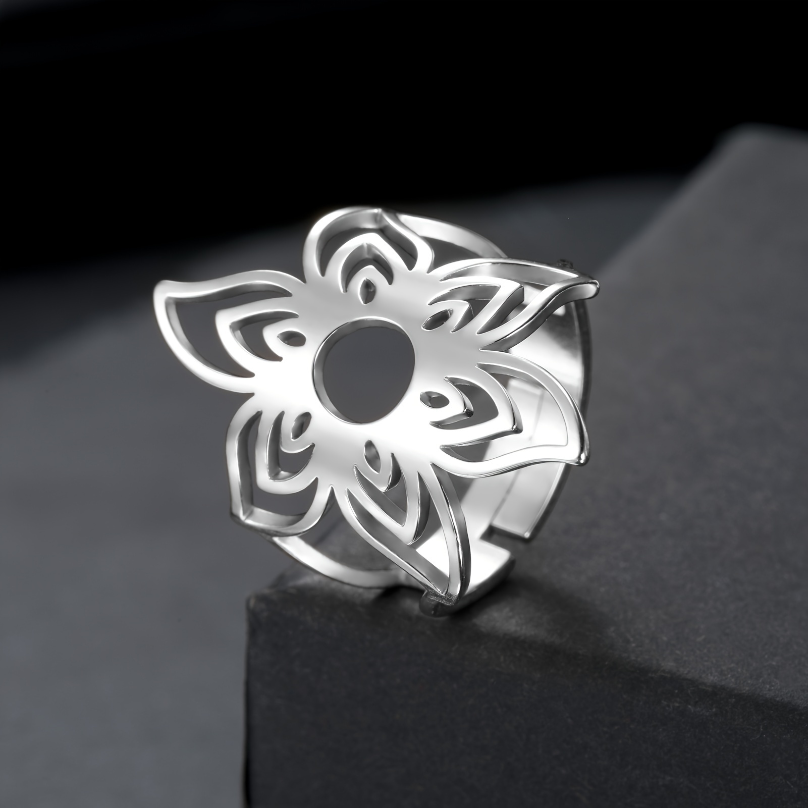 Unisex Three-Layer Petal Adjustable Ring, Gift for Him & Her